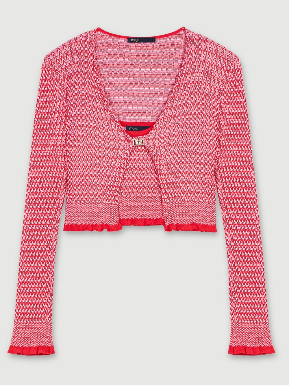 maje Herringbone Knit Twin Set